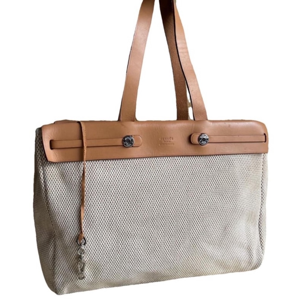 Hermes Toile MM  Herbag Cloth Tote